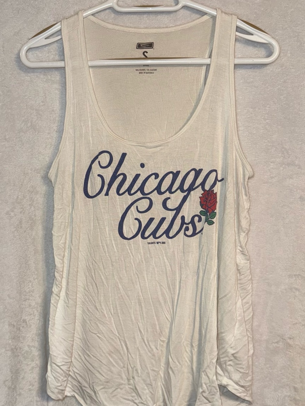 Tailgate Chicago Cubs Women's Size Small Cream Tank Top